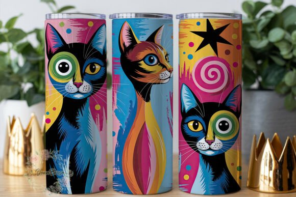 Abstract Art Cat Faces Tumbler Wrap Review