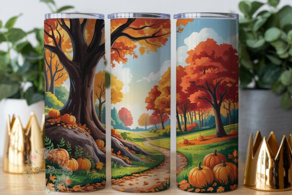 Autumn Forest Pumpkins Tumbler Wraps: A Graphics Review