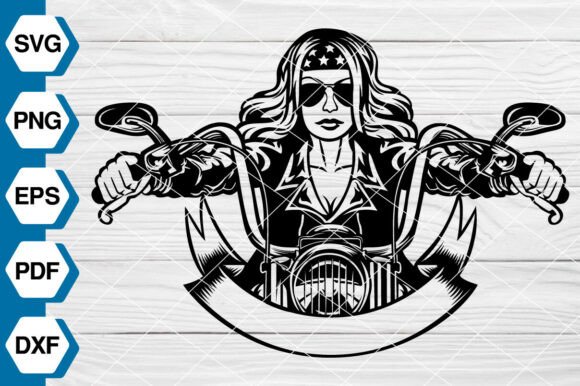 Biker Girl SVG, Lady Biker SVG EP645