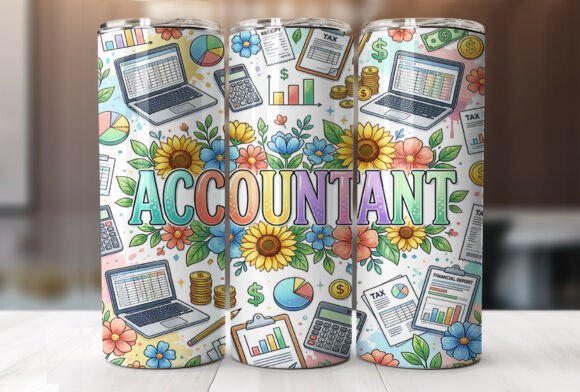 Botanical Accountant 20oz Tumbler Wrap Graphics