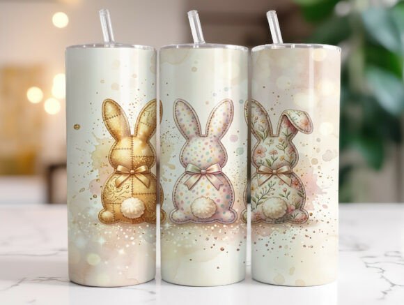 Bunny Easter 20 Oz Tumbler Wrap PNG
