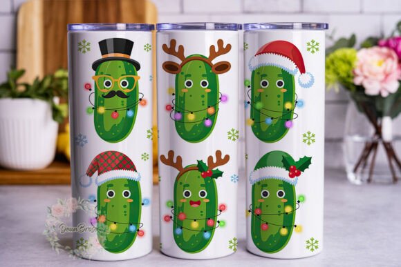 Christmas Pickle Pals 20oz Tumbler Wrap Graphics