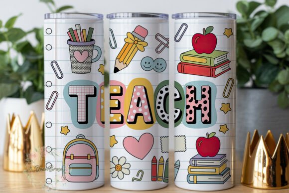 Cute Teacher Appreciation Tumbler Graphics Wraps