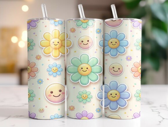 Daisy Smile Flower 20 Oz Tumbler Wrap Graphics