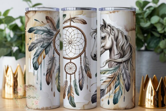 Dreamcatcher Horse Feather 20oz Tumbler: Graphics & Wraps
