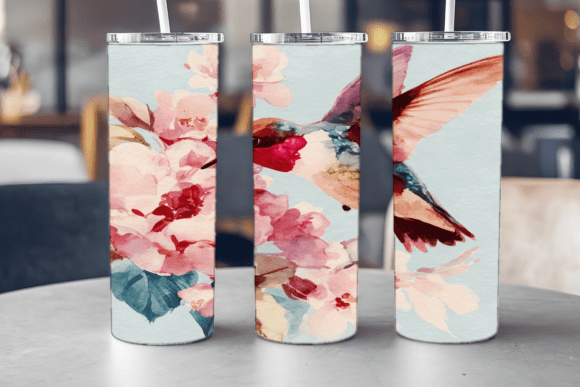 Elegant Hummingbird Tumbler Graphics for Tumbler Wraps