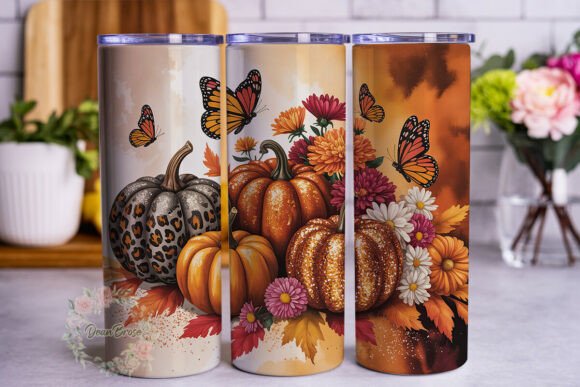 Glitter Pumpkin Season 20oz Tumbler Wrap