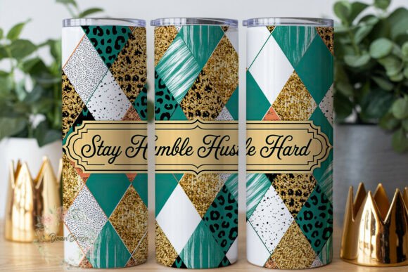 Gold Teal Geometric Leopard Tumbler Wraps Graphics Review