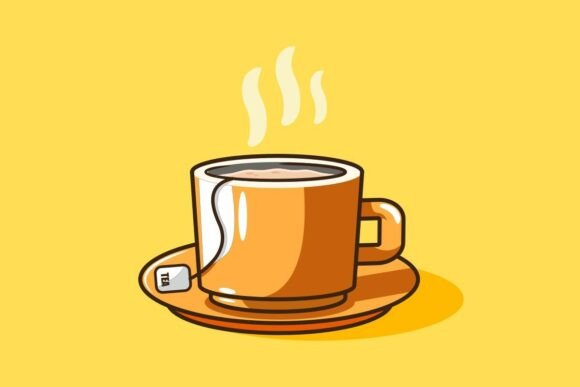 Hot Tea in the Cup Graphics and Illustrations