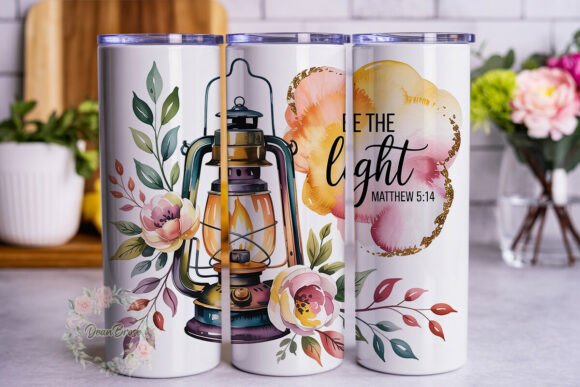 Lantern Floral Faith 20oz Tumbler Wrap Graphics