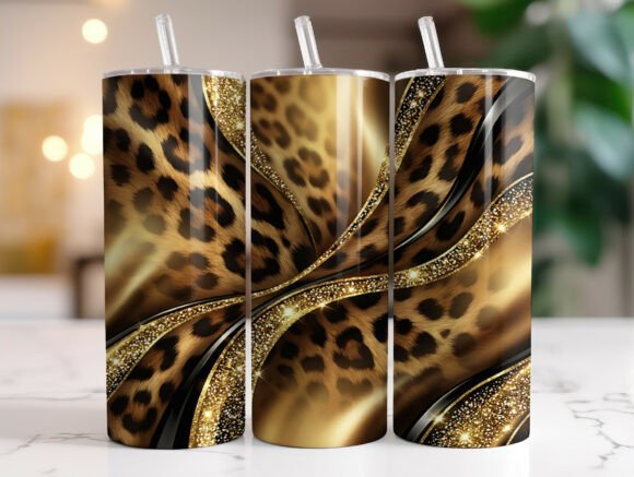 Leopard Gold Glitter Tumbler Wrap Graphics Review