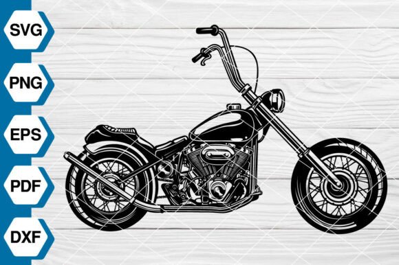 Motorcycle Silhouette Black SVG EP656 Graphics & Illustrations