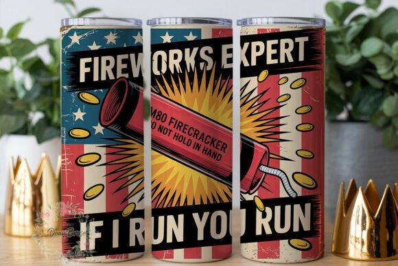 Patriotic Firecracker Expert Tumbler: Graphics for Tumbler Wraps