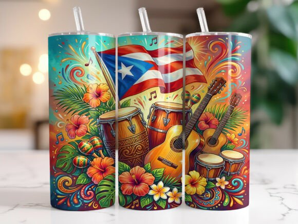 Puerto Rico Salsa Music Tumbler Graphics & Wraps