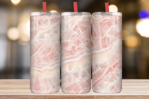Soft Pink Marble 20oz Tumbler Wrap Graphics