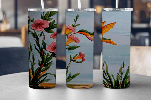 Watercolor Hummingbird: Graphics & Tumbler Wraps