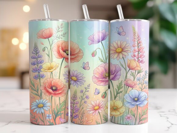 Wildflower Pastel Floral Tumbler Wraps Graphics Review